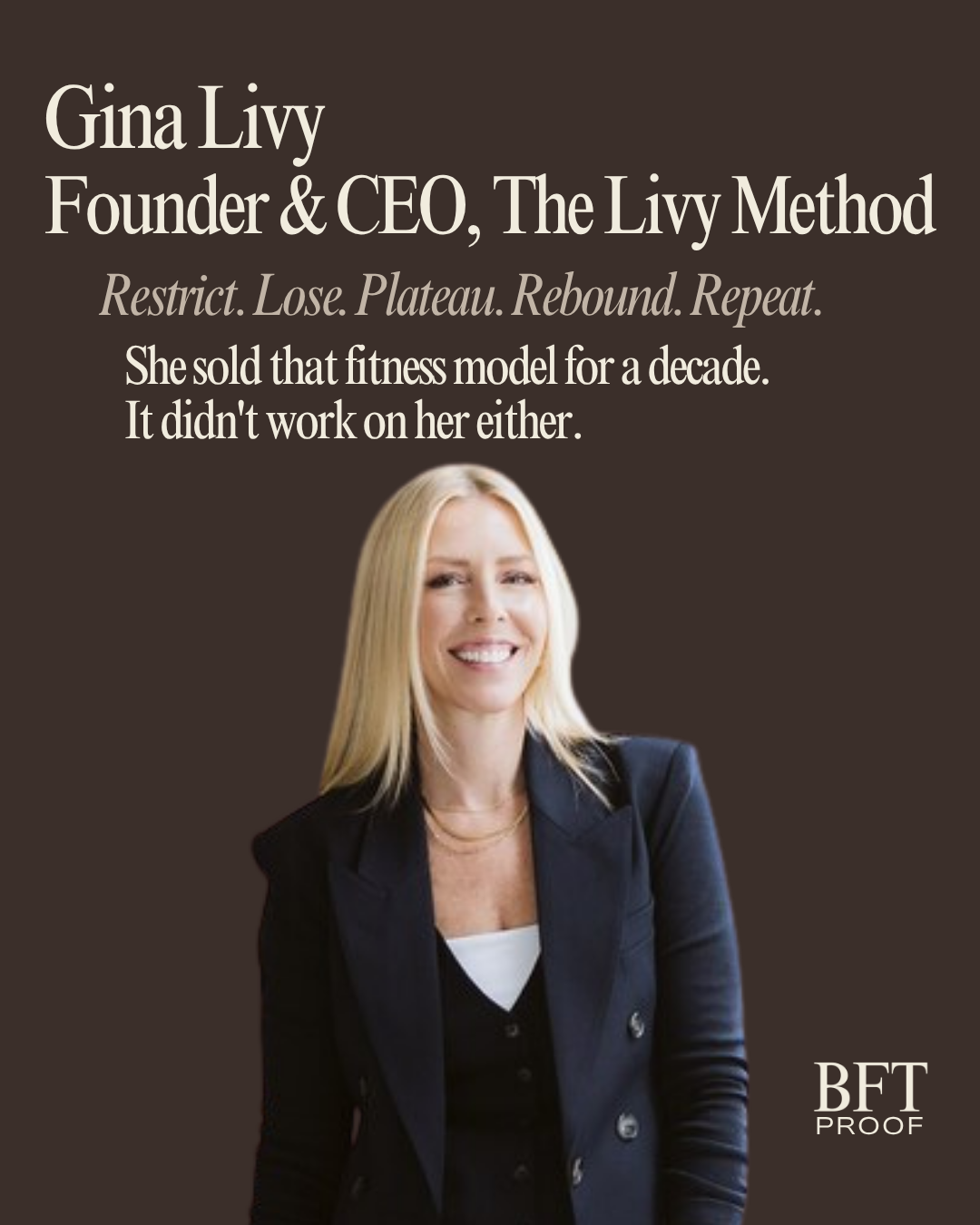 Gina Livy sold a fitness model for a decade. It didn't work on her either.