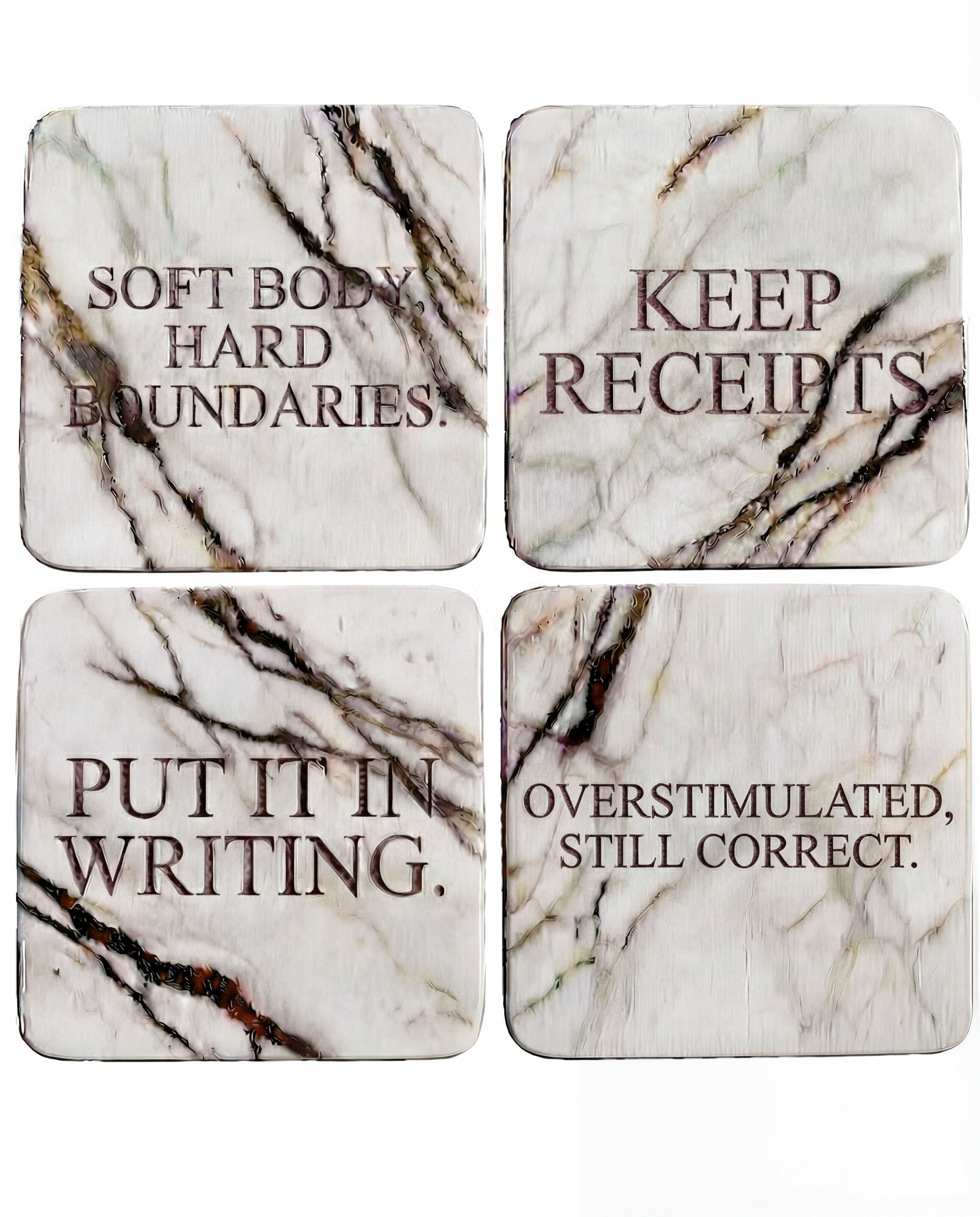 Terms & Conditions Marble Coasters (set of 4)